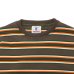 画像3: BARBARIAN（バーバリアン）Heavy Weight Crew Neck Shirt（ヘビーウェイト クルーネックシャツ） "Nine 5crs Stripes Repeat” / Moss×Bottle×Ivory×B,Orange（モスグリーン×ボトルグリーン×トープ×オレンジ）