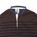 画像3: BARBARIAN（バーバリアン）Heavy Weight Henley Neck Denim Collar Shirt（ヘビーウェイト ヘンリーネックデニムカラーシャツ） ”Basque Stripe” / Brown×Navy+Dark Denim Collar（ブラウン×ネイビー+ダークデニムカラー）