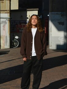 他の写真1: Yonetomi NEW BASIC（ヨネトミニューベーシック）AMERICAN WOOL&COTTON KNIT CARDIGAN（アメリカンウール＆コットンニットカーディガン）/Brown（ブラウン）