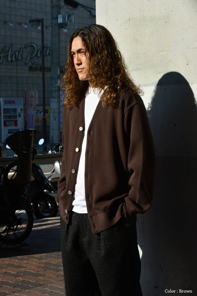 画像12: Yonetomi NEW BASIC(ヨネトミニューベーシック)AMERICAN WOOL&COTTON KNIT CARDIGAN(アメリカンウール&コットンニットカーディガン)/Sax(サックス)