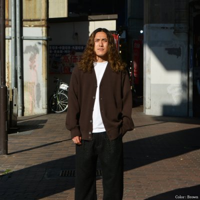 画像9: Yonetomi NEW BASIC(ヨネトミニューベーシック)AMERICAN WOOL&COTTON KNIT CARDIGAN(アメリカンウール&コットンニットカーディガン)/Sax(サックス)