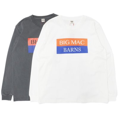 画像1: BARNS OUTFITTERS (バーンズアウトフィッターズ) 16/-BARNS OUTFITTERS×BIGMAC L/S T-Shirt (バーンズアウトフィッターズ×ビックマック・ロングスリーブTシャツ)"Pigment Dye" / White(ホワイト)・Charcoal（チャコール）