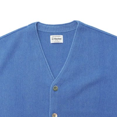 画像3: Yonetomi NEW BASIC(ヨネトミニューベーシック)AMERICAN WOOL&COTTON KNIT CARDIGAN(アメリカンウール&コットンニットカーディガン)/Sax(サックス)