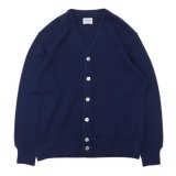 Yonetomi NEW BASIC（ヨネトミニューベーシック）AMERICAN WOOL&COTTON KNIT CARDIGAN（アメリカンウール＆コットンニットカーディガン）/ Navy（ネイビー）