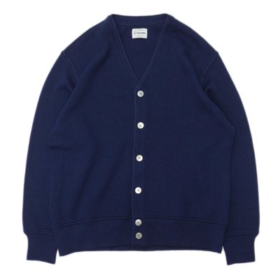 画像1: Yonetomi NEW BASIC（ヨネトミニューベーシック）AMERICAN WOOL&COTTON KNIT CARDIGAN（アメリカンウール＆コットンニットカーディガン）/ Navy（ネイビー）