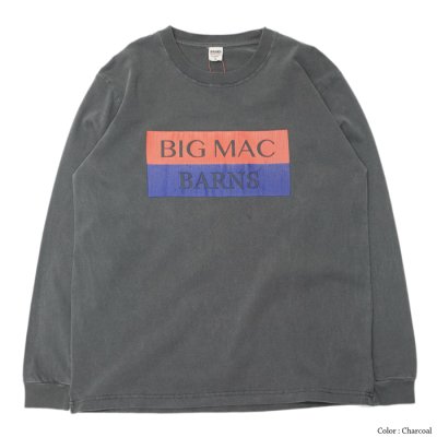 画像1: ＜30%OFF＞BARNS OUTFITTERS (バーンズアウトフィッターズ) 16/-BARNS OUTFITTERS×BIGMAC L/S T-Shirt (バーンズアウトフィッターズ×ビックマック・ロングスリーブTシャツ)"Pigment Dye" /Charcoal（チャコール）