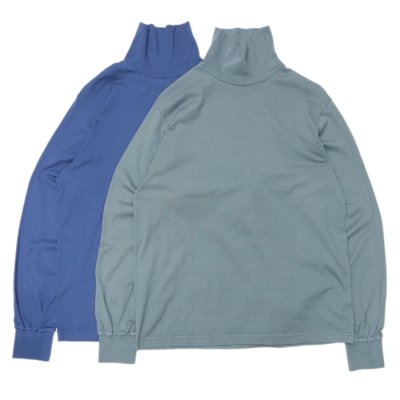 画像1: Yonetomi NEW BASIC（ヨネトミニューベーシック）GARMENT DYED T-SHIRT TURTLE NECK（ガーメントダイドTシャツ・タートルネック）/D,Gray（グレー）・Blue（ブルー）