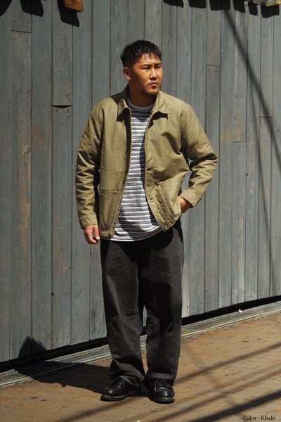 画像14: F.O.B FACTORY（エフオービーファクトリー）DECK COVER ALL（ダックカバーオール）Cord Cloth/Khaki（カーキ）