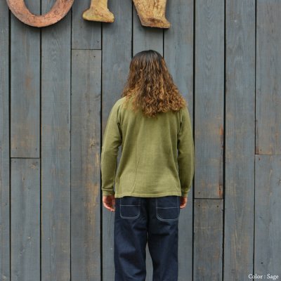 画像13: Good On（グッドオン）Long Sleeve Knit （ロングスリーブニット）"Rib Knit Pigment Dye" / Ajisai（アジサイ）・Sage（セージ）