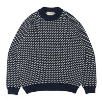 L.L.Bean（エルエルビーン）Men's Wayne Sweater Bard's-Eye（メンズ ウェインセーターバーズアイ）"Japan Edition" / Navy×Natural（ネイビー×ナチュラル）