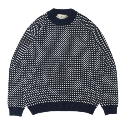 画像1: L.L.Bean（エルエルビーン）Men's Wayne Sweater Bard's-Eye（メンズ ウェインセーターバーズアイ）"Japan Edition" / Navy×Natural（ネイビー×ナチュラル）