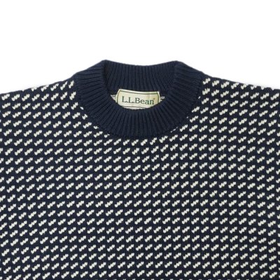 画像3: L.L.Bean（エルエルビーン）Men's Wayne Sweater Bard's-Eye（メンズ ウェインセーターバーズアイ）"Japan Edition" / Navy×Natural（ネイビー×ナチュラル）