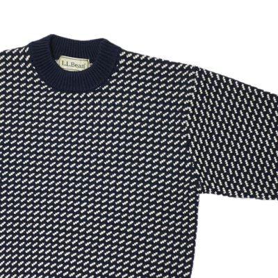 画像4: L.L.Bean（エルエルビーン）Men's Wayne Sweater Bard's-Eye（メンズ ウェインセーターバーズアイ）"Japan Edition" / Navy×Natural（ネイビー×ナチュラル）