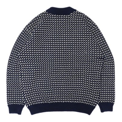 画像2: L.L.Bean（エルエルビーン）Men's Wayne Sweater Bard's-Eye（メンズ ウェインセーターバーズアイ）"Japan Edition" / Navy×Natural（ネイビー×ナチュラル）