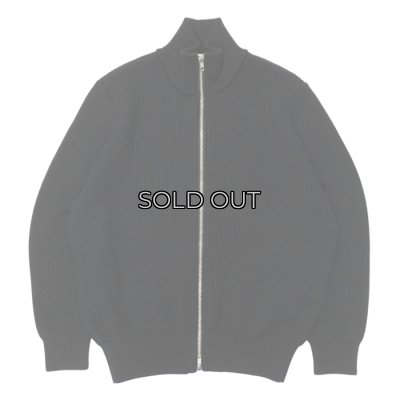 画像1: Yonetomi NEW BASIC（ヨネトミニューベーシック）EX Fine Wool Rib Knit Blouson（エクストラファインウールリブニットブルゾン）/ Black（ブラック）