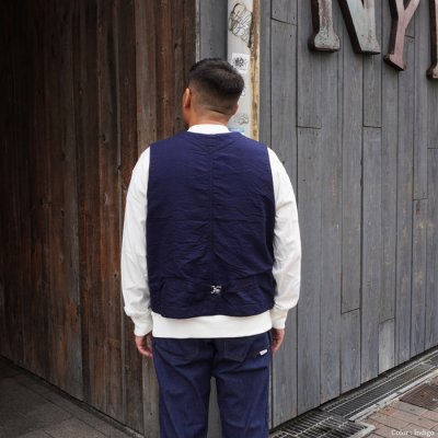 画像11: 【PointUp10%11/10迄】Post O'Alls（ポストオーバーオールズ）1 Pocket Vest（1ポケットベスト）"Vintage twill w/trashed wool lining indigo w / stripe lining" / Indigo（インディゴ）