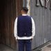画像11: Post O'Alls（ポストオーバーオールズ）1 Pocket Vest（1ポケットベスト）"Vintage twill w/trashed wool lining indigo w / stripe lining" / Indigo（インディゴ）