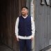 画像9: Post O'Alls（ポストオーバーオールズ）1 Pocket Vest（1ポケットベスト）"Vintage twill w/trashed wool lining indigo w / stripe lining" / Indigo（インディゴ）