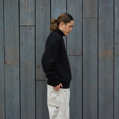 画像10: Yonetomi NEW BASIC（ヨネトミニューベーシック）EX Fine Wool Rib Knit Blouson（エクストラファインウールリブニットブルゾン）/ Black（ブラック）