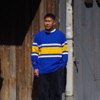 ※Exclusive※ BARBARIAN（バーバリアン）Light Weight Crew Neck Shirt（ライトウェイト クルーネックシャツ） "8oz Jersey" / Royal×White×Gold（ロイヤルブルー×ホワイト×ゴールド）