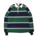 画像1: BARBARIAN（バーバリアン）Heavy Weight Rugby Collar Shirt（ヘビーウェイト ラグビーカラーシャツ）”3 COLOR STRIPES" / Navy×White×Pine（ネイビー×ホワイト×パイン） (1)