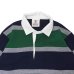 画像3: BARBARIAN（バーバリアン）Heavy Weight Rugby Collar Shirt（ヘビーウェイト ラグビーカラーシャツ）”3 COLOR STRIPES" / Navy×White×Pine（ネイビー×ホワイト×パイン）