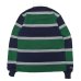 画像2: BARBARIAN（バーバリアン）Heavy Weight Rugby Collar Shirt（ヘビーウェイト ラグビーカラーシャツ）”3 COLOR STRIPES" / Navy×White×Pine（ネイビー×ホワイト×パイン） (2)