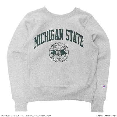 画像1: Champion（チャンピオン）”24AW” REVERSE WEAVE CREWNECK SWEATSHIRT（リバースウィーブクルーネックスウェットシャツ）-College Print- "MICHIGAN STATE"/OxFord（オックスフォードグレー）