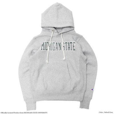画像1: Champion（チャンピオン）”24AW” REVERSE WEAVE PULLOVER HOODED SWEATSHIRT（リバースウィーブプルオーバーフーデットスウェットシャツ）-College Print- "MICHIGAN STATE" /  OxFord（オックスフォードグレー）