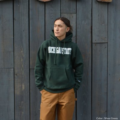 画像7: Champion(チャンピオン)”New” REVERSE WEAVE PULLOVER HOODED SWEATSHIRT(リバースウィーブプルオーバーフーデットスウェットシャツ)"MICHIGAN STATE・Made in USA" / Moss Green(モスグリーン)