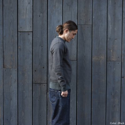 画像11: BARNS OUTFITTERS (バーンズアウトフィッターズ) STANDARD COZUN GUSSET CREW NECK SWEAT (はめ込み両Vガゼットクルーネックスウェット）/ Black（ブラック）・Natural（ナチュラル）