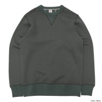 ＜30%OFF＞BARNS OUTFITTERS (バーンズアウトフィッターズ) STANDARD COZUN GUSSET CREW NECK SWEAT (はめ込み両Vガゼットクルーネックスウェット）/ Black（ブラック）