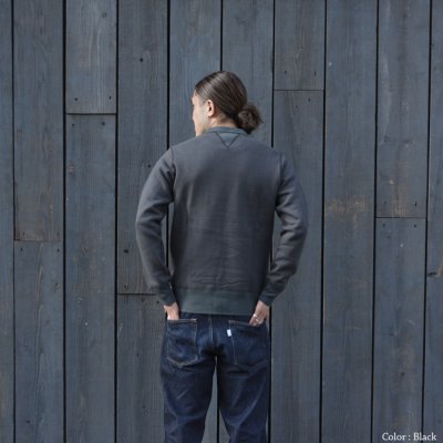 画像12: BARNS OUTFITTERS (バーンズアウトフィッターズ) STANDARD COZUN GUSSET CREW NECK SWEAT (はめ込み両Vガゼットクルーネックスウェット）/ Black（ブラック）・Natural（ナチュラル）