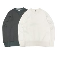 BARNS OUTFITTERS (バーンズアウトフィッターズ) STANDARD COZUN GUSSET CREW NECK SWEAT (はめ込み両Vガゼットクルーネックスウェット）/ Black（ブラック）・Natural（ナチュラル）