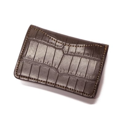 画像7: WILD SWANS(ワイルドスワンズ)TONGUE(タング)マルチコインケース/チョコ"クロコダイル"×オレンジ"ブッテーロ"