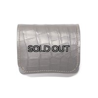 WILD SWANS（ワイルドスワンズ）Palm（パーム）コンパクトウォレット/チョコ"クロコダイル"×ブルー"ブッテーロ"(No.1)