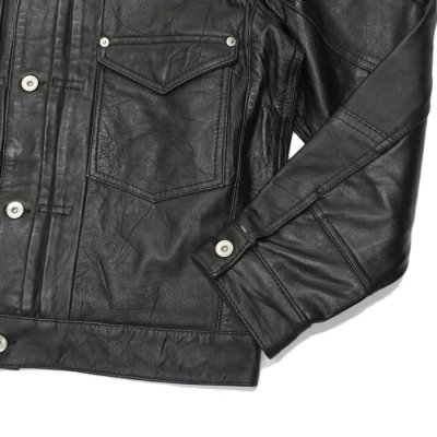 画像6: yoused (ユーズド)3Pocket 1st Leather Jacket (3ポケットファーストレザージャケット)/ Black(ブラック)