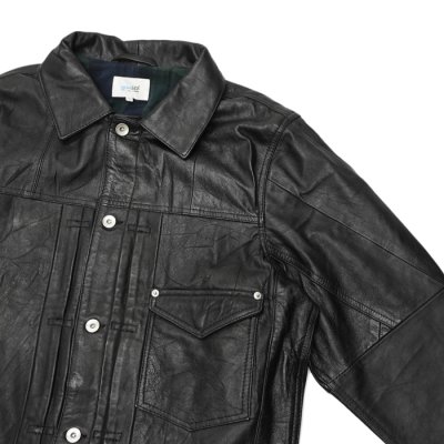 画像5: yoused (ユーズド)3Pocket 1st Leather Jacket (3ポケットファーストレザージャケット)/ Black(ブラック)