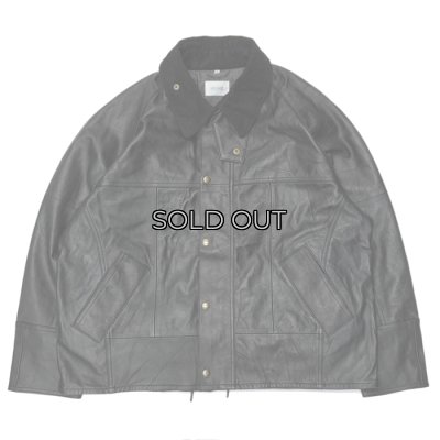 画像1: yoused （ユーズド）Leather Driver's Jacket （レザードライバーズジャケット）/ Black（ブラック）
