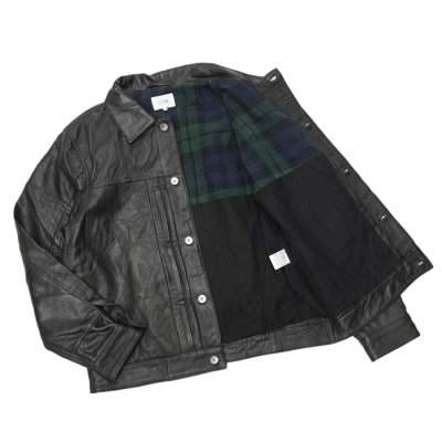 画像3: yoused (ユーズド)3Pocket 1st Leather Jacket (3ポケットファーストレザージャケット)/ Black(ブラック)