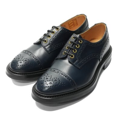 画像2: Tricker's（トリッカーズ）キャップトゥブローグシューズ（ダイナイトソール）/Navy Aniline Calf（ネイビーアニリンカーフ）