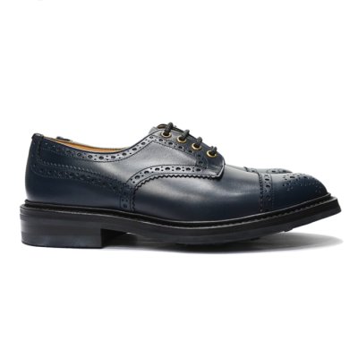 画像1: Tricker's（トリッカーズ）キャップトゥブローグシューズ（ダイナイトソール）/Navy Aniline Calf（ネイビーアニリンカーフ）