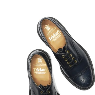 画像7: Tricker's（トリッカーズ）キャップトゥブローグシューズ（ダイナイトソール）/Navy Aniline Calf（ネイビーアニリンカーフ）