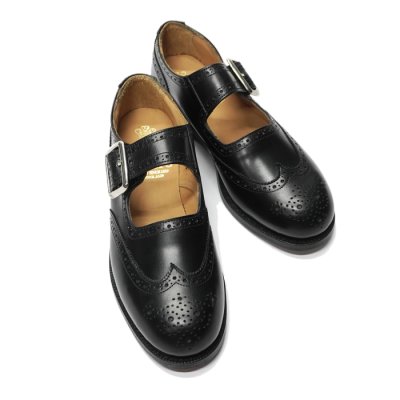 画像4: Tricker's（トリッカーズ）Mary Jane Brogue Shoes（メリージェーン ブローグシューズ）レザーソール/Black Box Calf（ブラックボックスカーフ）