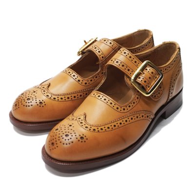 画像2: Tricker's（トリッカーズ）Mary Jane Brogue Shoes（メリージェーンブローグシューズ）レザーソール/1001 Burnished（1001バーニッシュド）
