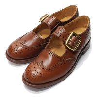 Tricker's（トリッカーズ）Mary Jane Brogue Shoes（メリージェーンブローグシューズ）レザーソール/Marron Antique（マロンアンティーク）