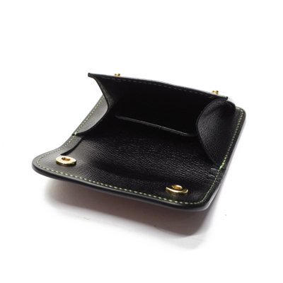 画像6: WILD SWANS(ワイルドスワンズ)TONGUE(タング)マルチコインケース/バーボン"シェルコードバン"×ブラック"型押しサドルプルアップ"