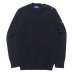 画像1: SAINT JAMES（セントジェームス）CANCALE（肩ボタンプレーンセーター）/NAVY（ネイビー） (1)