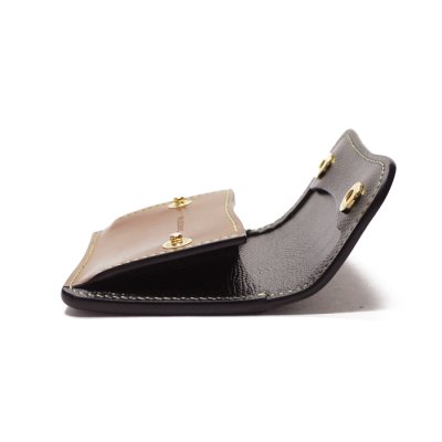 画像5: WILD SWANS(ワイルドスワンズ)TONGUE(タング)マルチコインケース/バーボン"シェルコードバン"×ブラック"型押しサドルプルアップ"