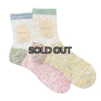 Mauna Kea（マウナケア）かかと切り替えツイスター杢ソックス / Pink（ピンク）・Yellow（イエロー）※3足までメール便発送可
